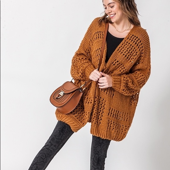 ♦️Oversized Relaxing Open Front Sweater - Picture 2 of 6